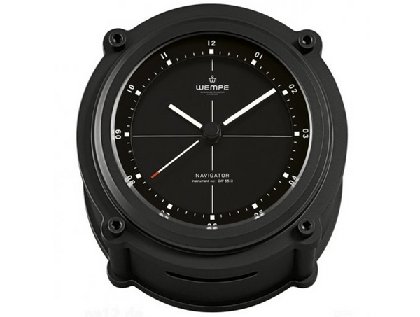 Wempe Navigator II Series Clock 130mm Black