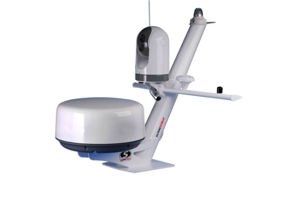 Scanstrut PTM-R1-1 Tapered radar mast for radomes, lights, cameras, GPS/ VHF antenna + Raymarine / Garmin / Navico BR24 / 3G / 4G radome