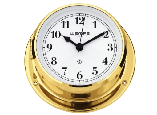 Wempe Skiff Series Yacht Clock 110mm - Brass Case