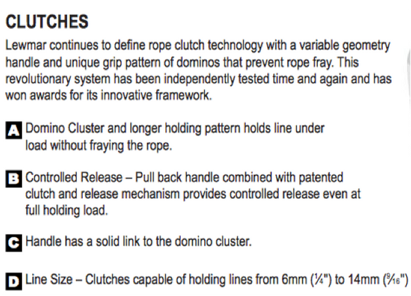 Lewmar DC1 Triple Rope Clutch - 3 Rope Size Options