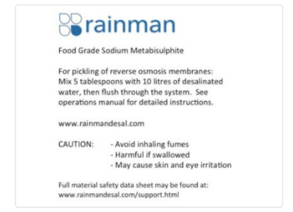 Rainman Sodium Metabisulfite Pickling Solution Mix