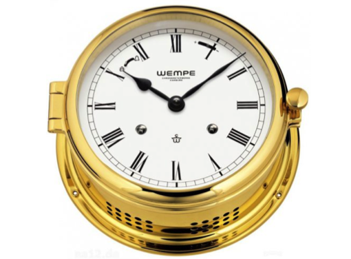 Wempe Admiral II Series Mechanical Bell Clock 185mm - Brass Case