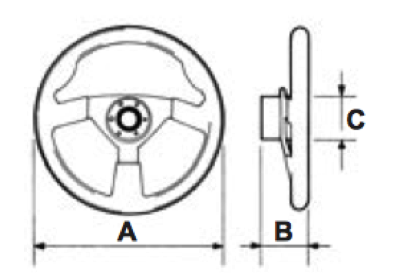Ultraflex Steering Wheel 3 Spoke - Black or White