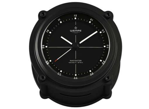Wempe Navigator II Series Quartz Clock 130mm Black