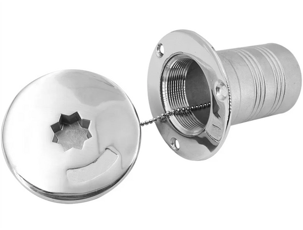 Meridian Zero Stainless Steel Deck Fillers with Winch Handle Socket - Diesel & Water
