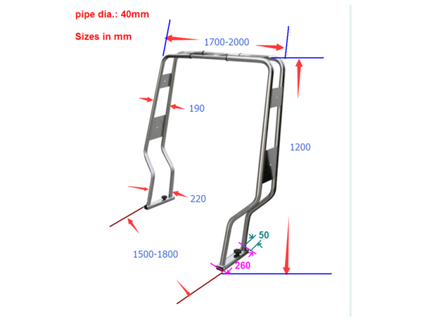 Stainless Steel Adjustable "A" Frame - 170-205cm