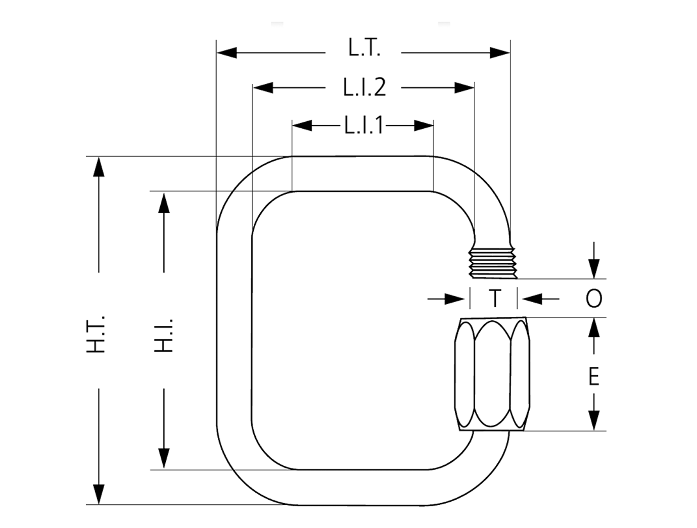 Maillon Size Guide Example Maillon Rapide Load Stamped Stainless Steel Square Quick Link - 11 Siz ...