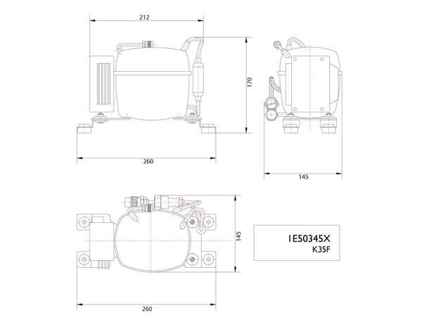 Frigoboat K35F 12V/24V BD35 - Keel Cooled Compressor