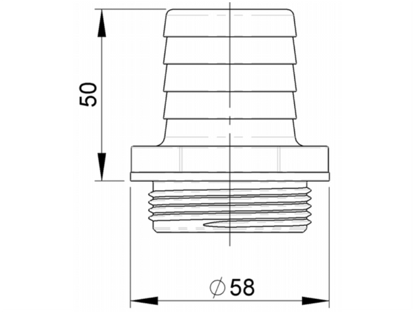 TruDesign Aquavalve Hose Tail 38mm 1½” BSP White