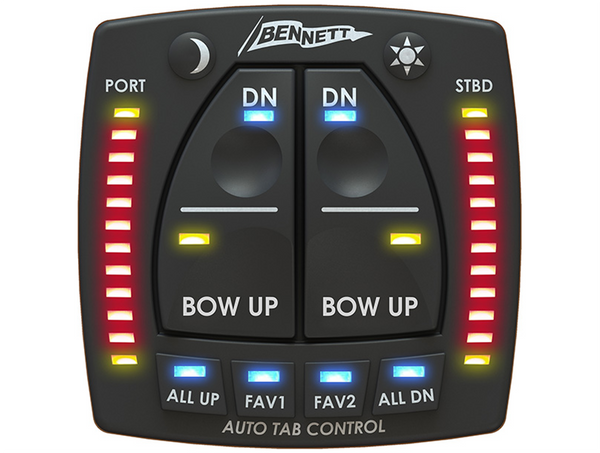 Bennett Standard Hydraulic Trim Tab System with ATP Auto Trim Pro Control Switch - Trailed Edge & Rivetted Angle Plates