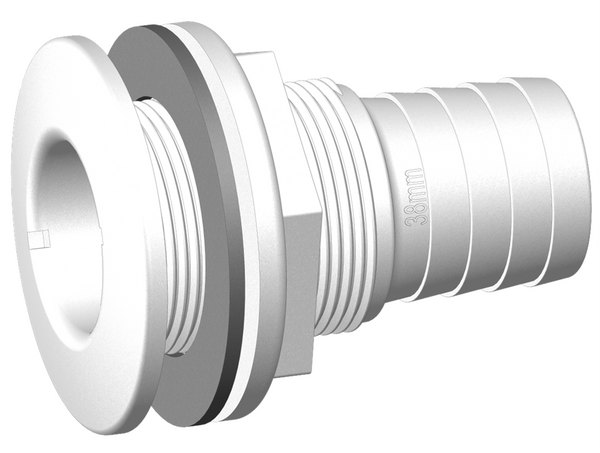 TruDesign Domed Skin Fittings with Hose Tail - White  - Straight & Unequal - 6 Sizes