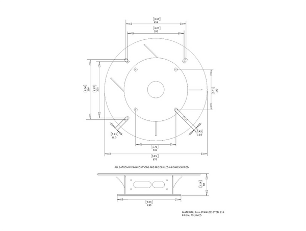 Scanstrut SC80 Satcom Mount for KVH G8/M9 (inc. base seal)