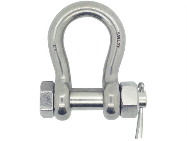 Proboat Standard Load Rated Stainless Steel Safety Bow Shackles - 7 Sizes
