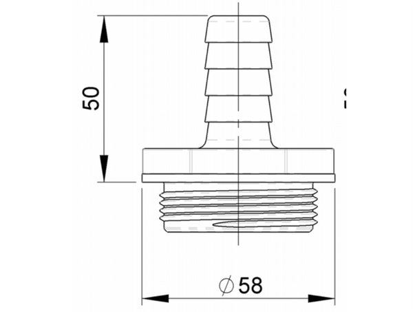 TruDesign Aquavalve Hose Tail 19mm 1½” BSP White