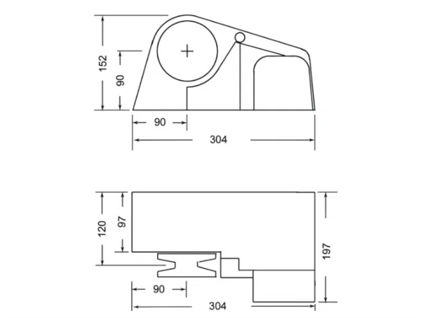 South Pacific Windlass 800W Horizontal 6mm or 8mm Gypsy - 800H