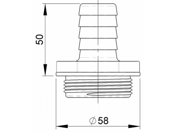TruDesign Aquavalve Hose Tail 25mm 1½” BSP White