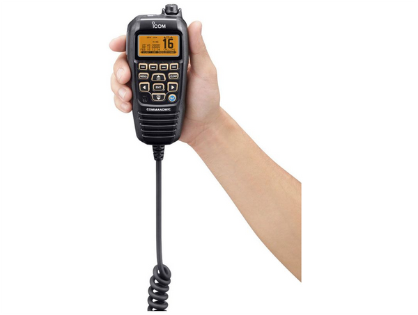 Icom HM195B Command Mic Black - Orange LCD for M506/GE and M400BB