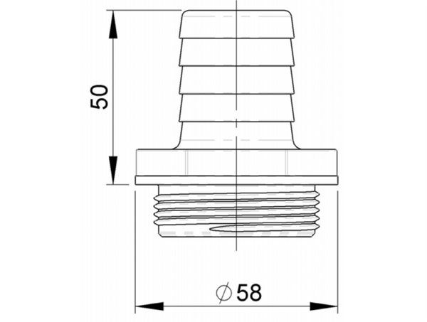 TruDesign Aquavalve Hose Tail 32mm 1½” BSP White