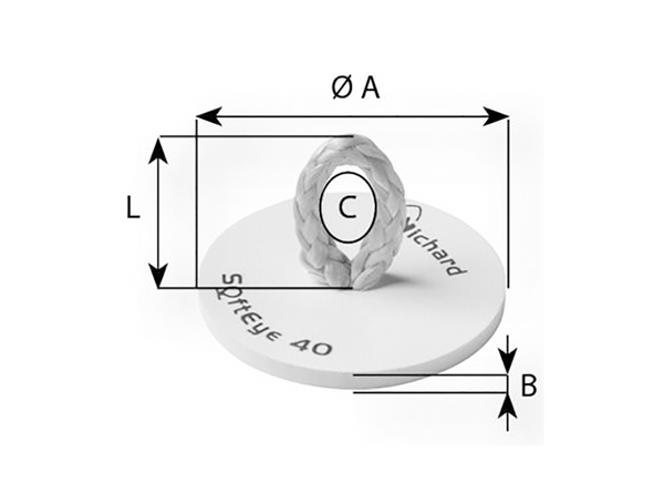 Wichard Softeye - Stick on Pad Eye - Black or White