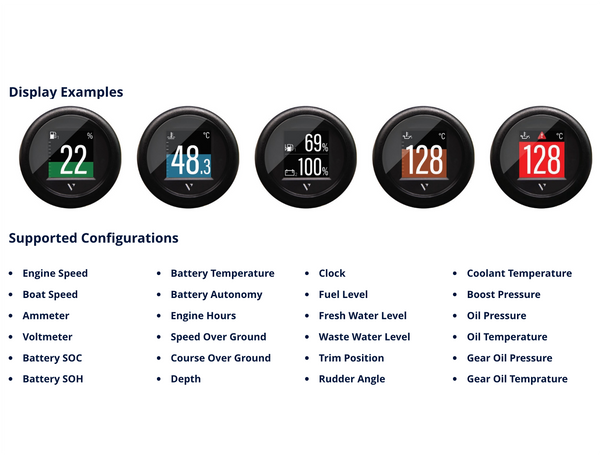 Veratron Viewline Flex 52 NMEA 2000 Marine Instrument Gauge - Black
