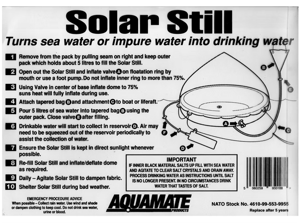 Aquamate Emergency Solar Still