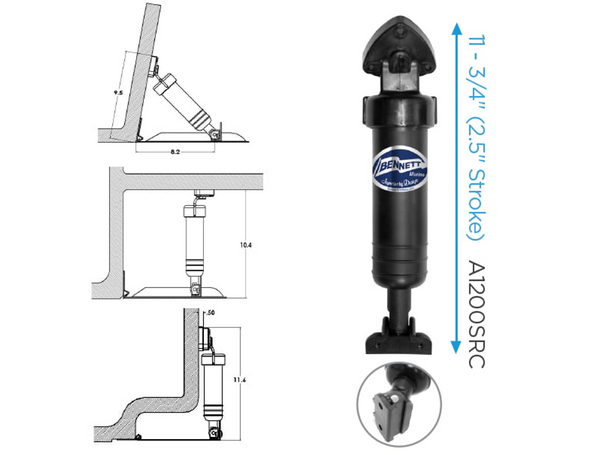 Bennett Hydraulic Actuator Assemblies (Hydraulic Systems Only) (A1101A & A1200S & A1200SRC) - 3 Models