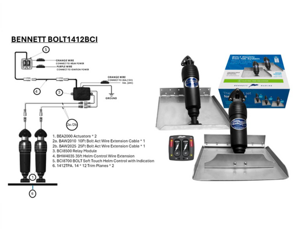 Bennett Marine BOLT1412BCI Trim Tab System- Special Offer - Cost Price Whilst Stocks Last