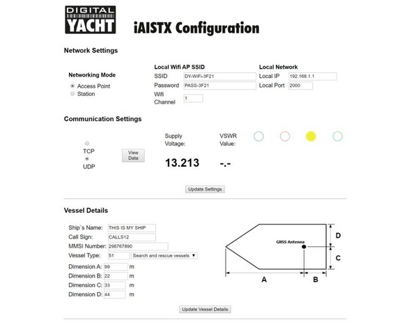 Digital Yacht iAISTXPL+ Class B Wireless and NMEA 2000 Transponder