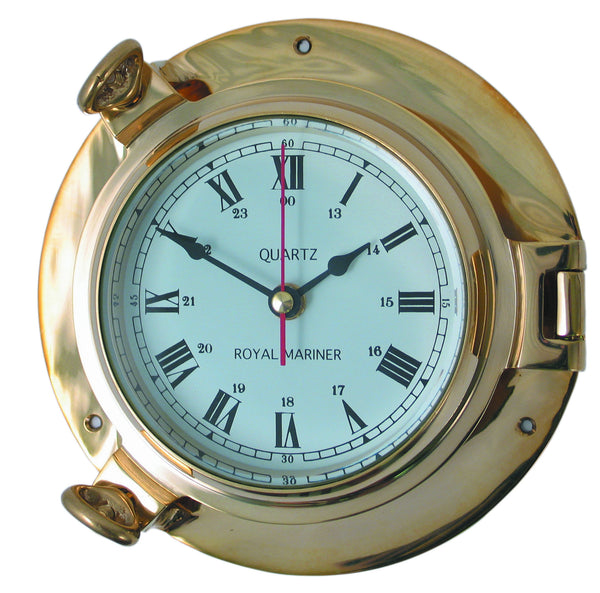 meridian zero porthole range brass clock