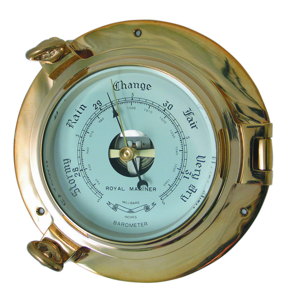 meridian zero porthole range medium brass barometer