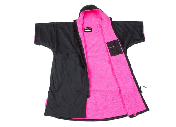 Dryrobe Advance Short Sleeve Medium - Black/Grey, Black/Blue, Black/Red or Black/Pink - In Stock