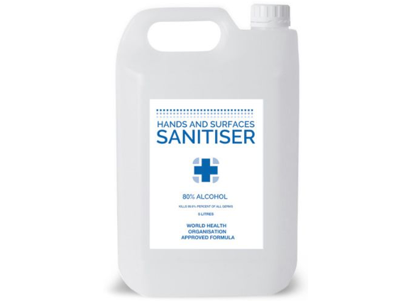 Waveline Hands & Surface Sanitiser - 5L - 80% Alcohol