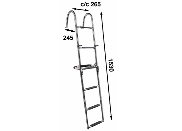 Batssystem SL150 Side Mount Ladder - Foldable - 6 Step