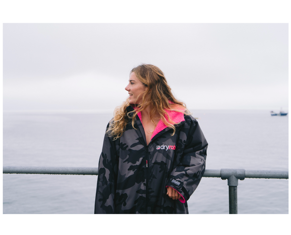 Dryrobe Advance Long Sleeve - Black Camo Pink - 2 Sizes -