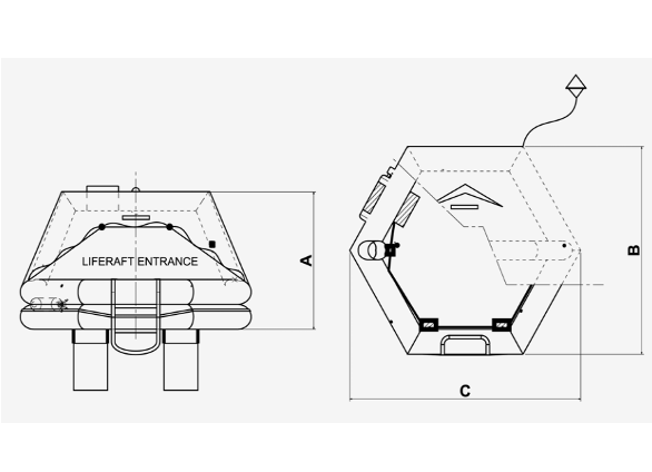 Lalizas ISO 9650-1 Lightweight Racing Liferaft < 24 Hour - Valise or Cannister - 5 Sizes