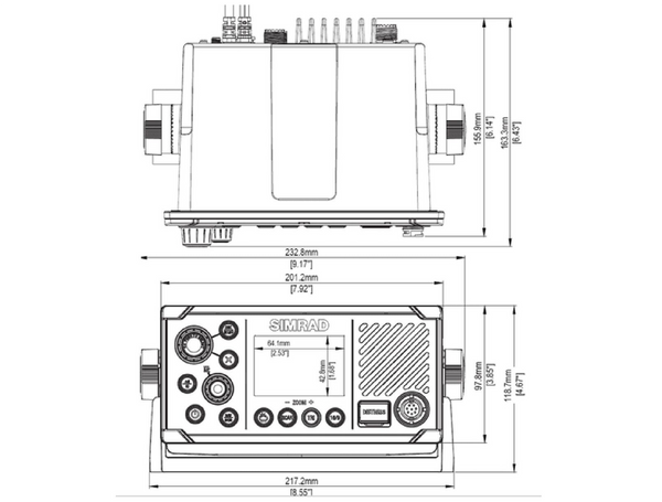 B&G V60 VHF Marine Radio with Built-In DSC and AIS-RX