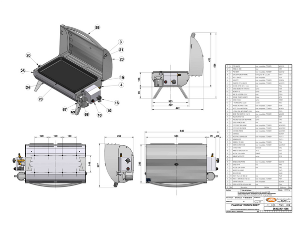 Eno Cook N Boat New Style Gas Plancha With Fold Down Feet - Gas BBQ