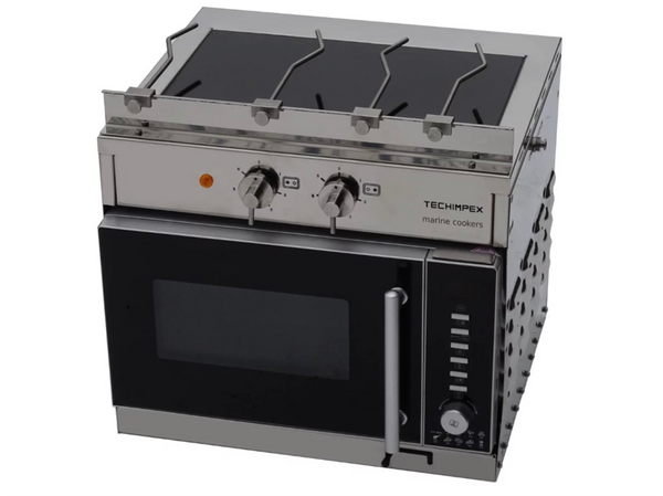 Techimpex Techimpex Horizon 2 Micro Compact - 2 x Ceramic Hobs & Microwave Oven ...
