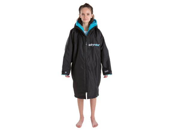 Dryrobe Advance Long Sleeve Kids 10-13 - Black/Blue or Black/Pink - In Stock