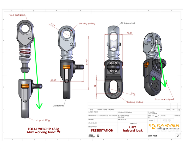 Karver KLH2 Halyard Lock