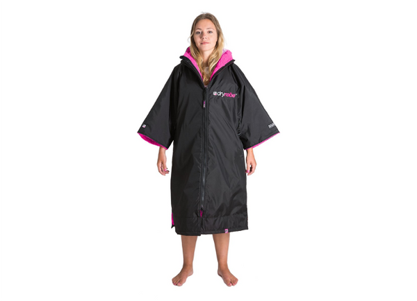 Dryrobe Advance Short Sleeve Medium - Black/Grey, Black/Blue, Black/Red or Black/Pink - In Stock