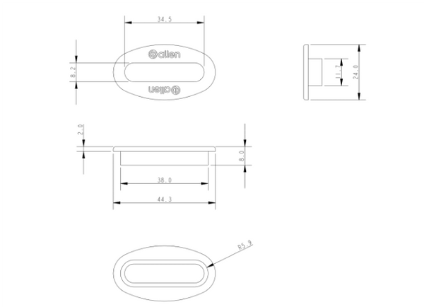 Allen A8040-34 Aluminium Deck Rope Lead