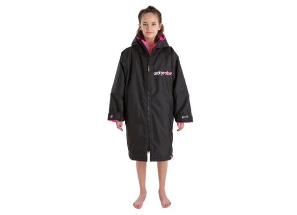 Dryrobe Advance Long Sleeve Kids 10-13 - Black/Blue or Black/Pink - In Stock