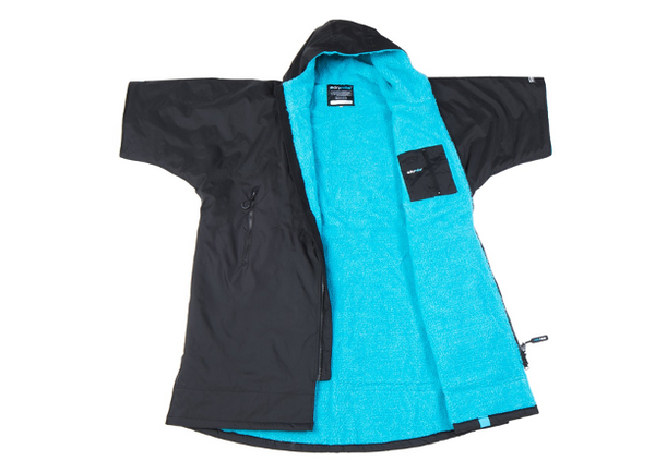 Dryrobe Advance Short Sleeve Medium - Black/Grey, Black/Blue, Black/Red or Black/Pink - In Stock