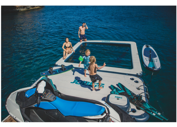 Jobe Infinity Island Inflatable Dock with Pump - 4m x 2m - 2024 Model - Available Late June