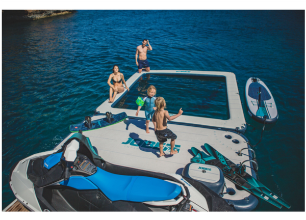 Jobe Infinity Island Inflatable Dock with Pump - 4m x 2m - 2024 Model - In Stock