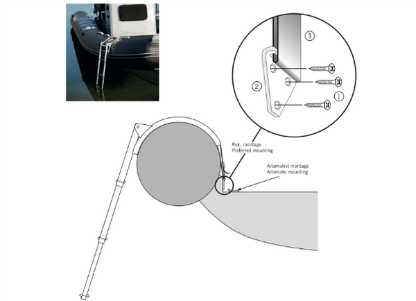 Batsystem RIB500 Boarding Ladder for Inflatable RIBS - In Stock