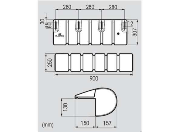 Plastimo Bumpers Universal Mount Dock Fenders - White, Blue or Grey - Air Filled