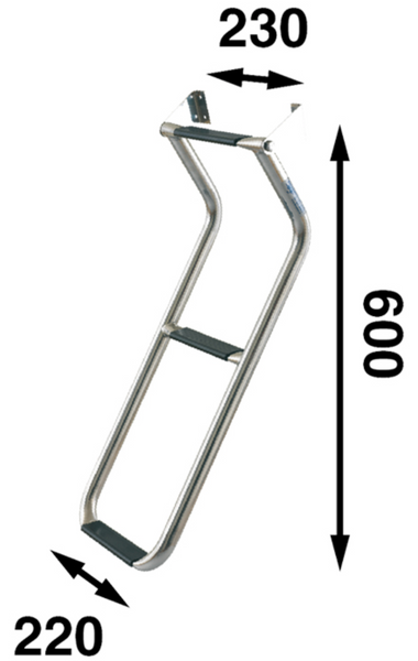 Batsystem BUT55 Transom Boarding Ladder - Foldable - 5 Step