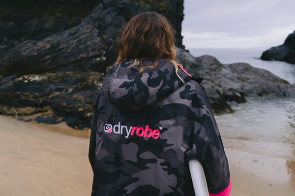 Dryrobe Advance Long Sleeve - Black Camo Pink - 2 Sizes -